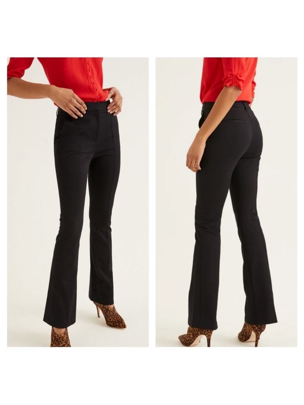 Boden Bi-Stretch Flared Trousers in black style code T0384 size 6